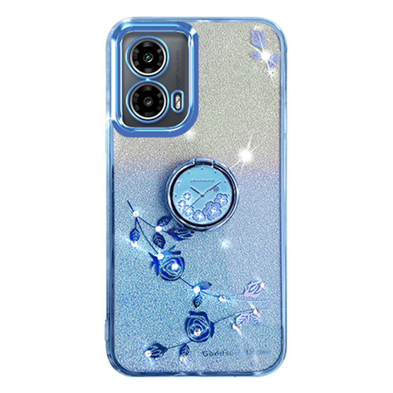 KADEM For Motorola Moto G34 5G Phone Cover Rhinestone Flower TPU Kickstand Case KADEM For Motorola Moto G34 5G Phone Cover Rhinestone Flower TPU Kickstand Case